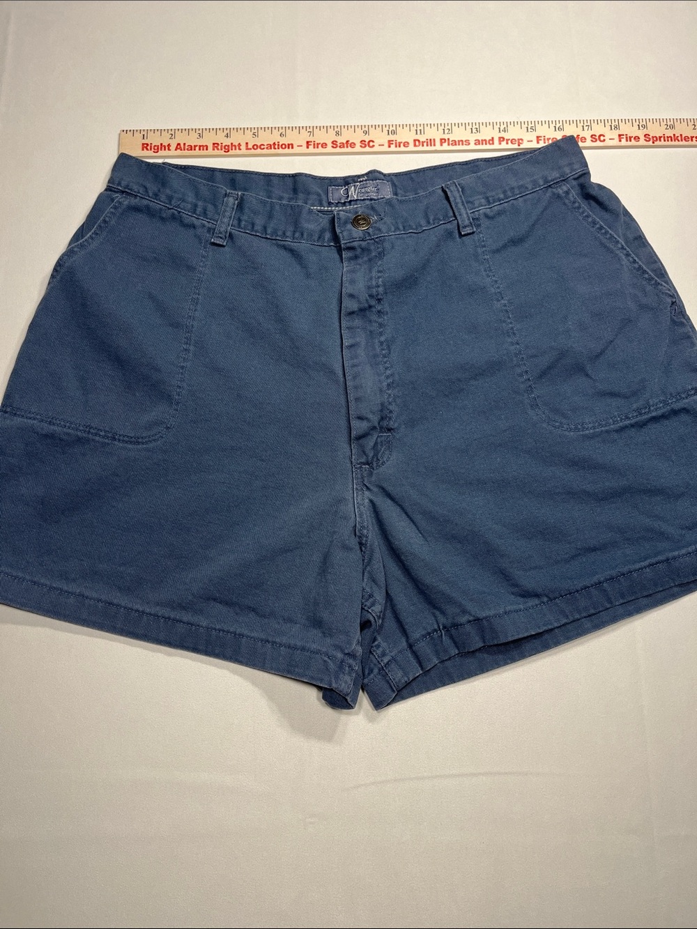 Vintage Wrangler For Women Blue Cotton Shorts Size 18 High Rise Mom Shorts